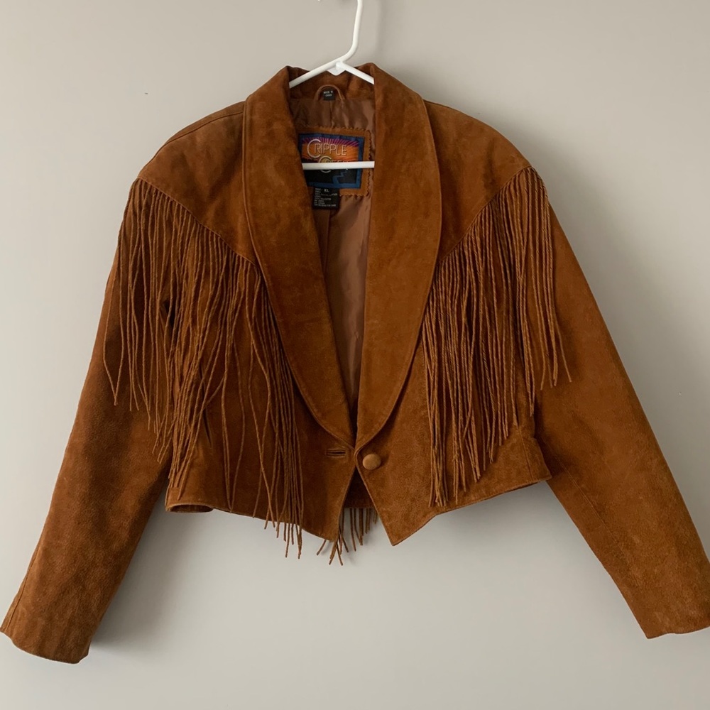 Vintage Cripple Creek Twisted Fringe Crop Jacket